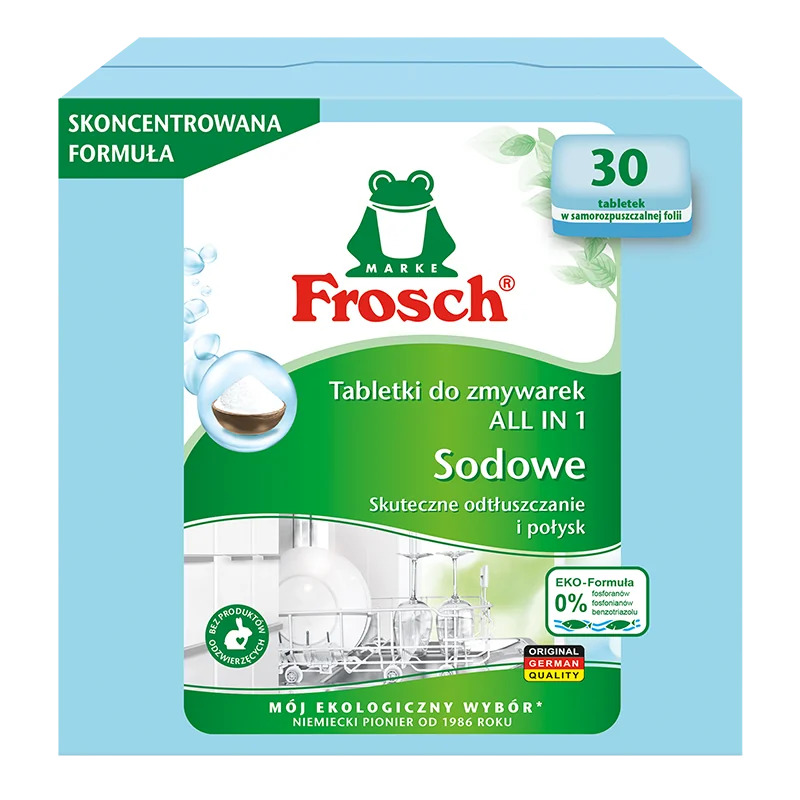 Frosch tabletki do zmywarek All in 1 Sodowe, 30 sztuk