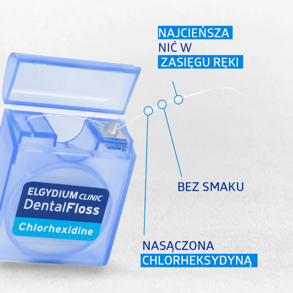 Elgydium Clinic nić dentystyczna z chlorheksydyną, 50 m