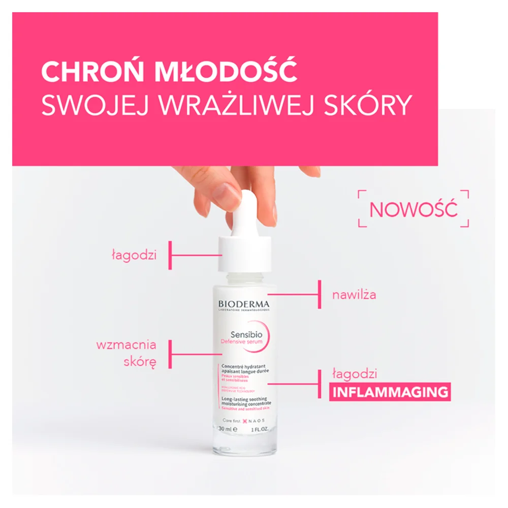 Bioderma Sensibio Defensive Serum Łagodzące serum nawilżające, 30 ml