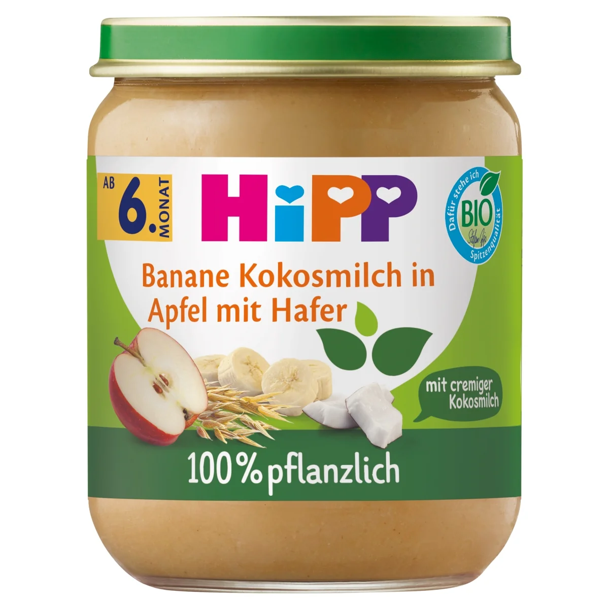 HiPP BIO jabłka z bananami, kokosem i owsem, 160 g