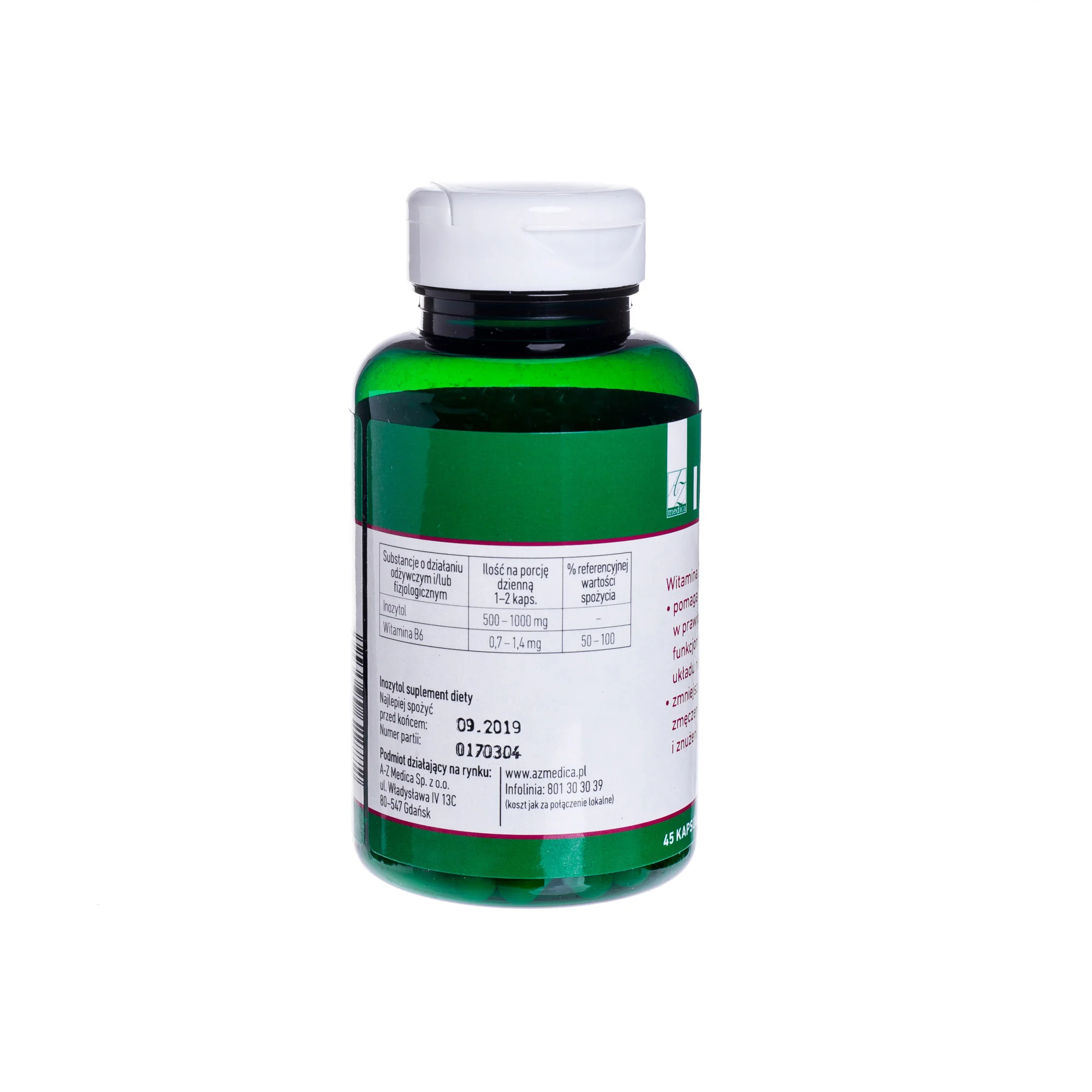 Inozytol witamina B6, 45 kapsułek