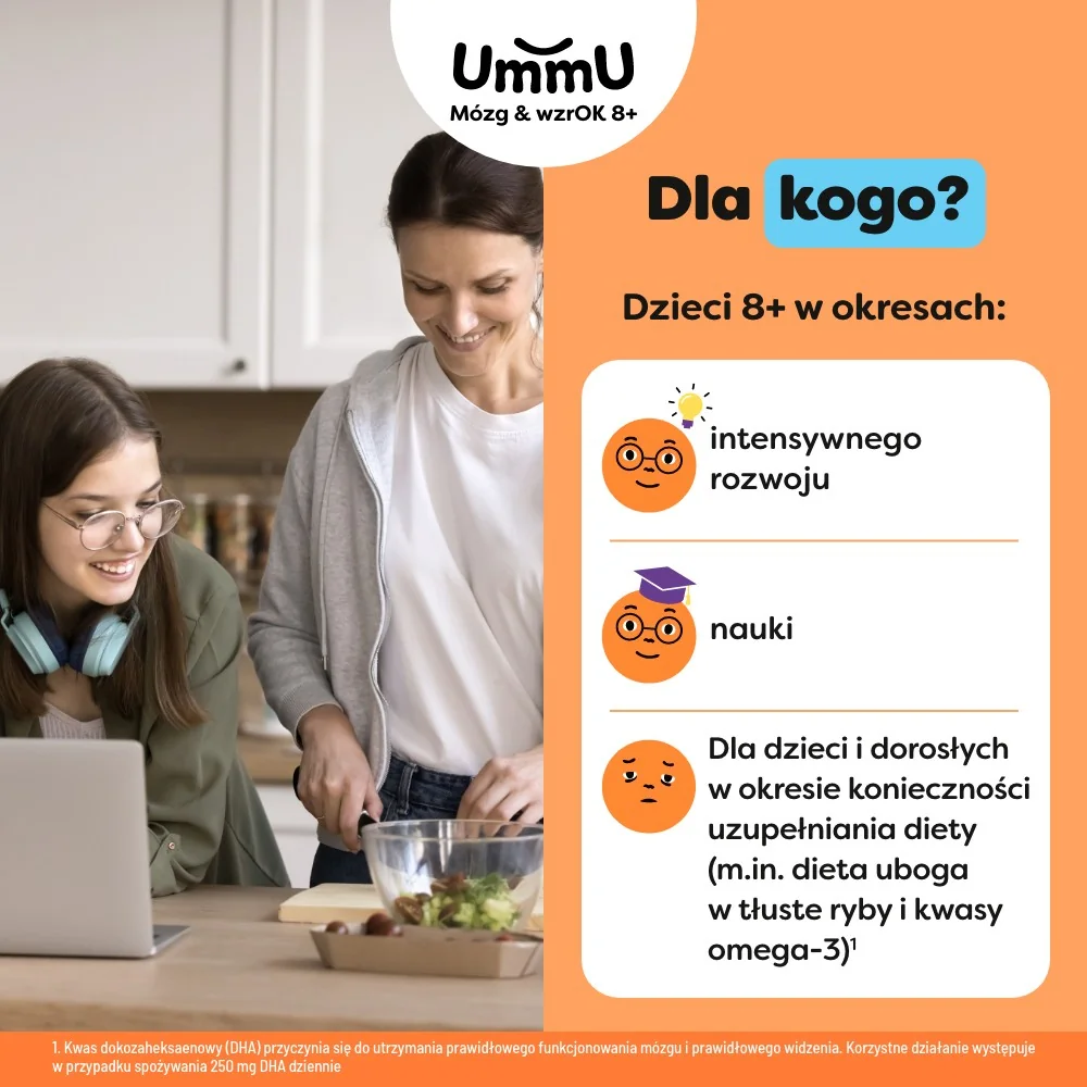 Ummu Mózg & WzrOK 8+ 120 kapsułek miękkich