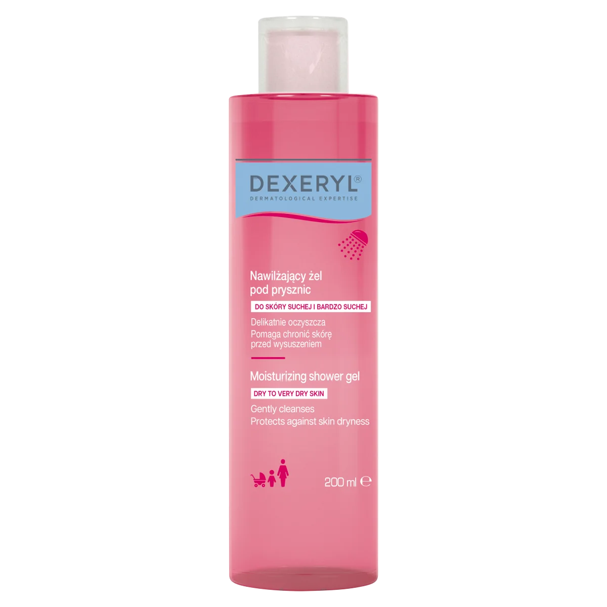 Dexeryl nawilżający żel pod prysznic, 200 ml