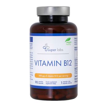 Super Labs Vitamin B12, suplement diety, 90 kapsułek 