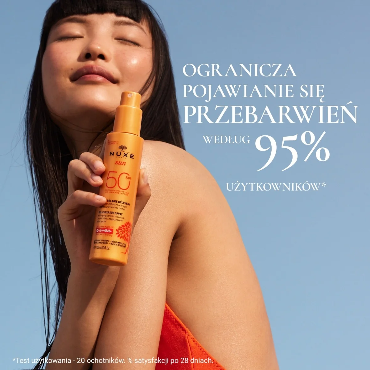 Nuxe Sun mleczko w sprayu do opalania twarzy i ciała SPF 50+, 150 ml
