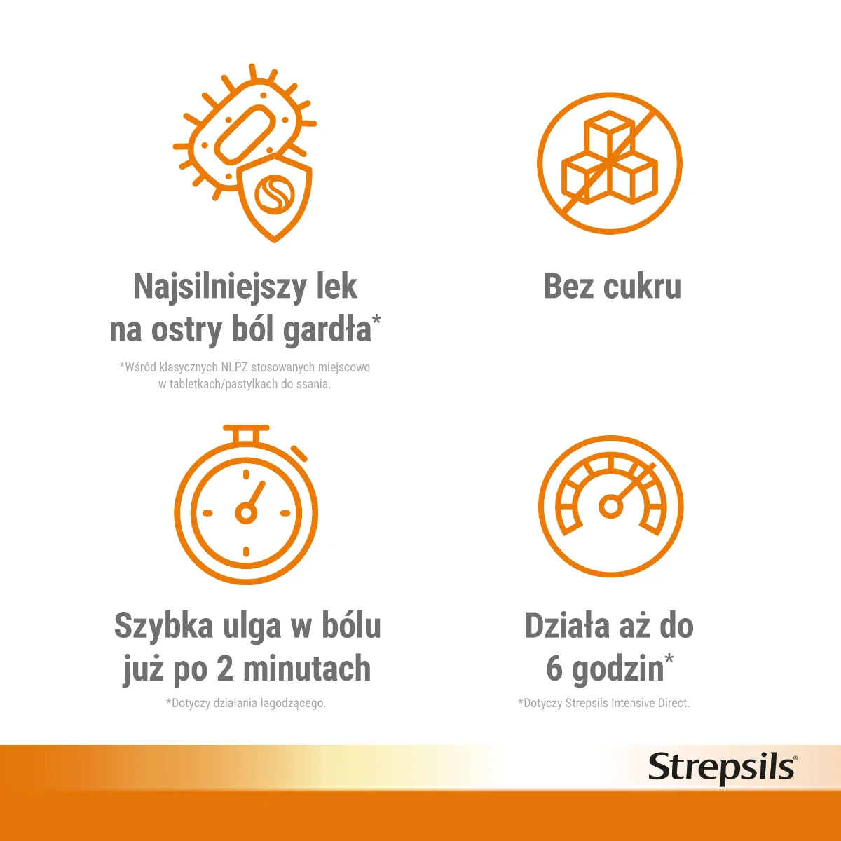 Strepsils Intensive 8,75 mg, bez cukru, smak pomarańczowy