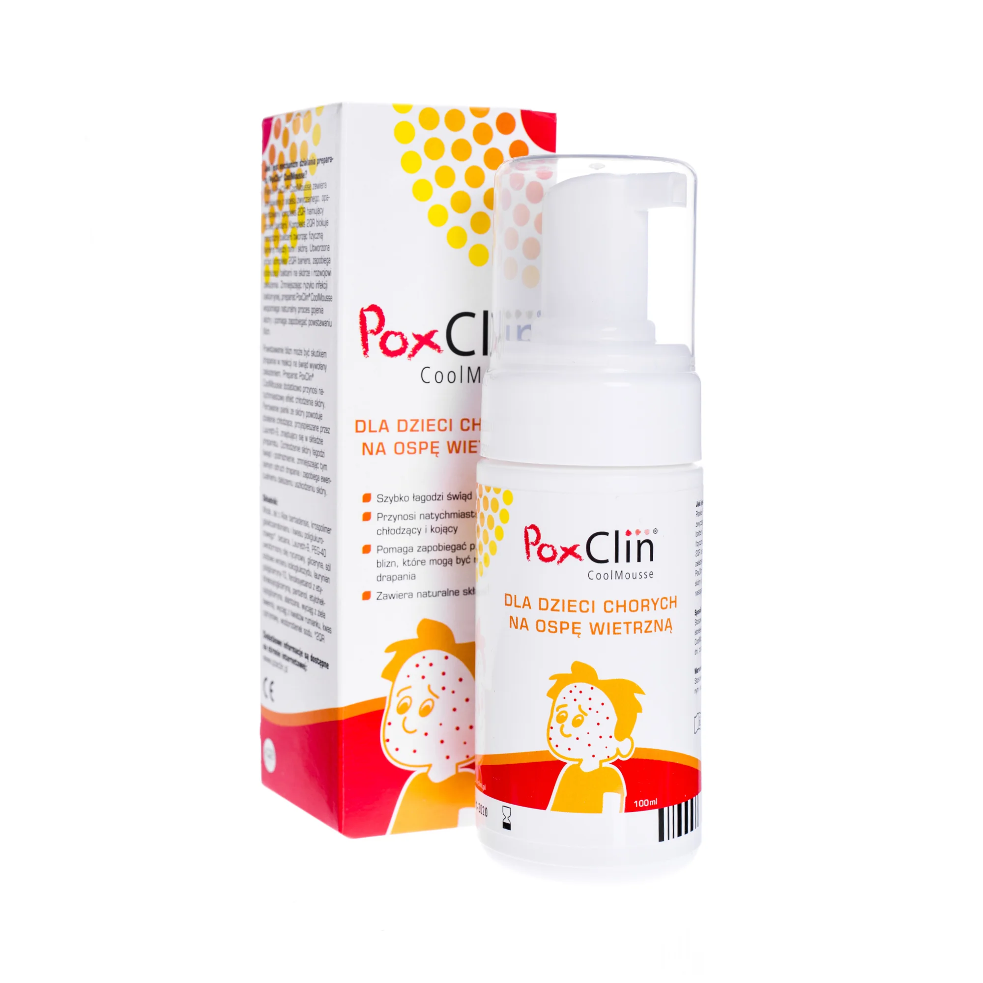 PoxClin CoolMousse pianka dla dzieci chorych na ospę wietrzną, 100 ml