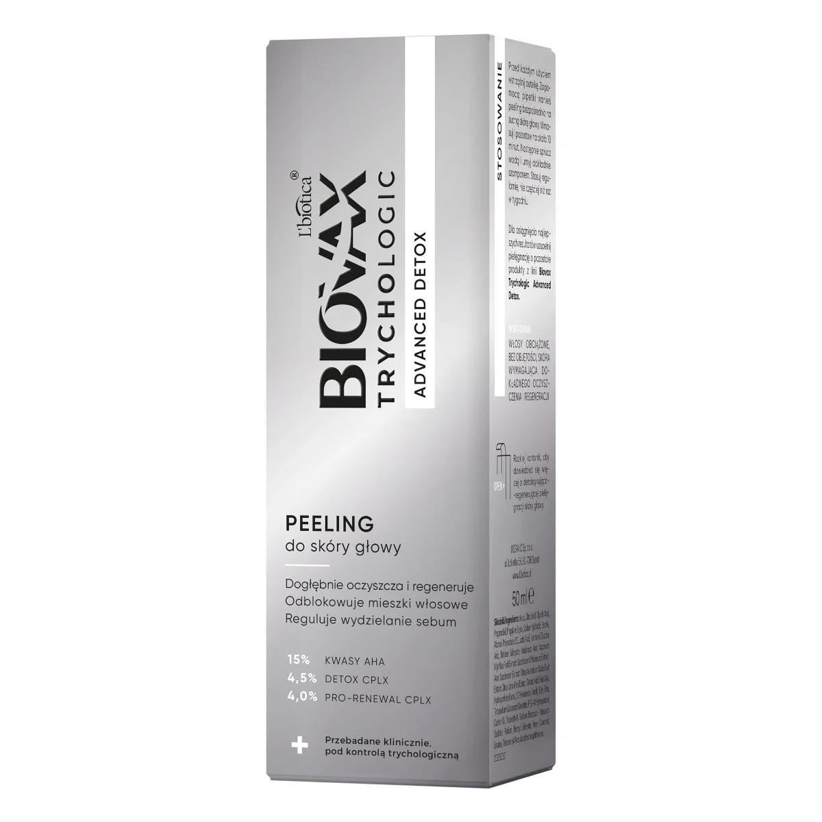 Biovax Trychologic Advanced Detox, peeling do skóry głowy, 50 ml