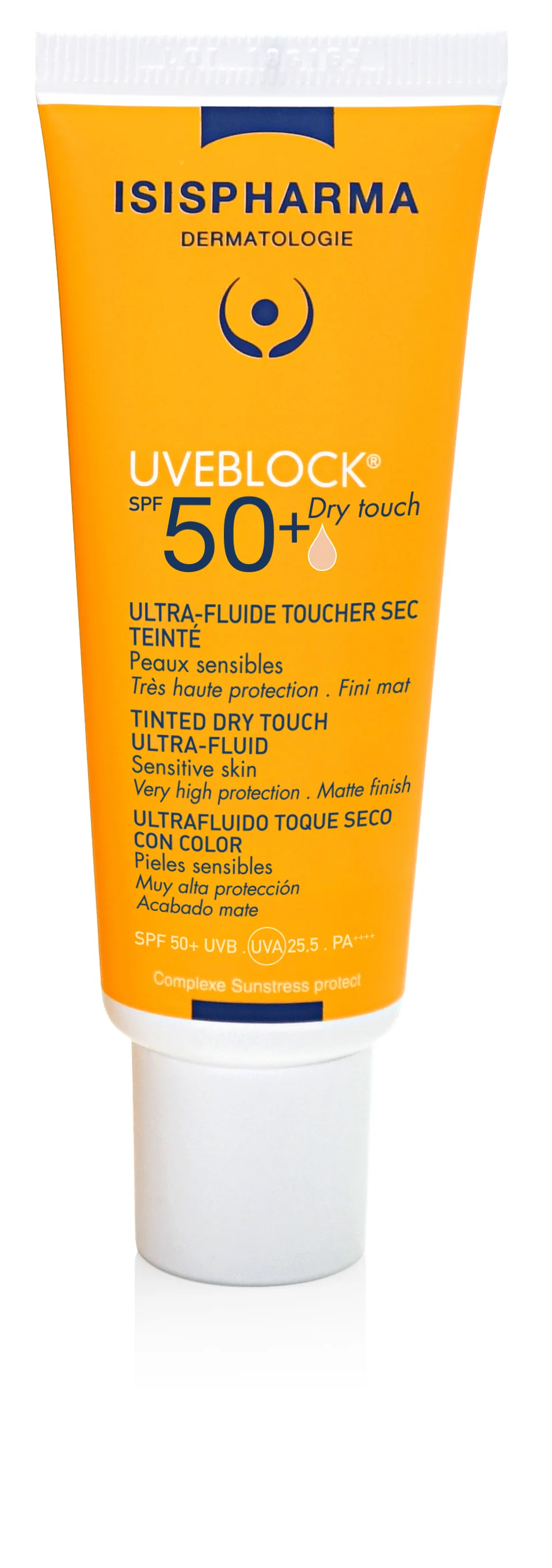 Isispharma Uveblock ultralekki fluid Dry Touch lekko tonujący SPF 50+, 40 ml