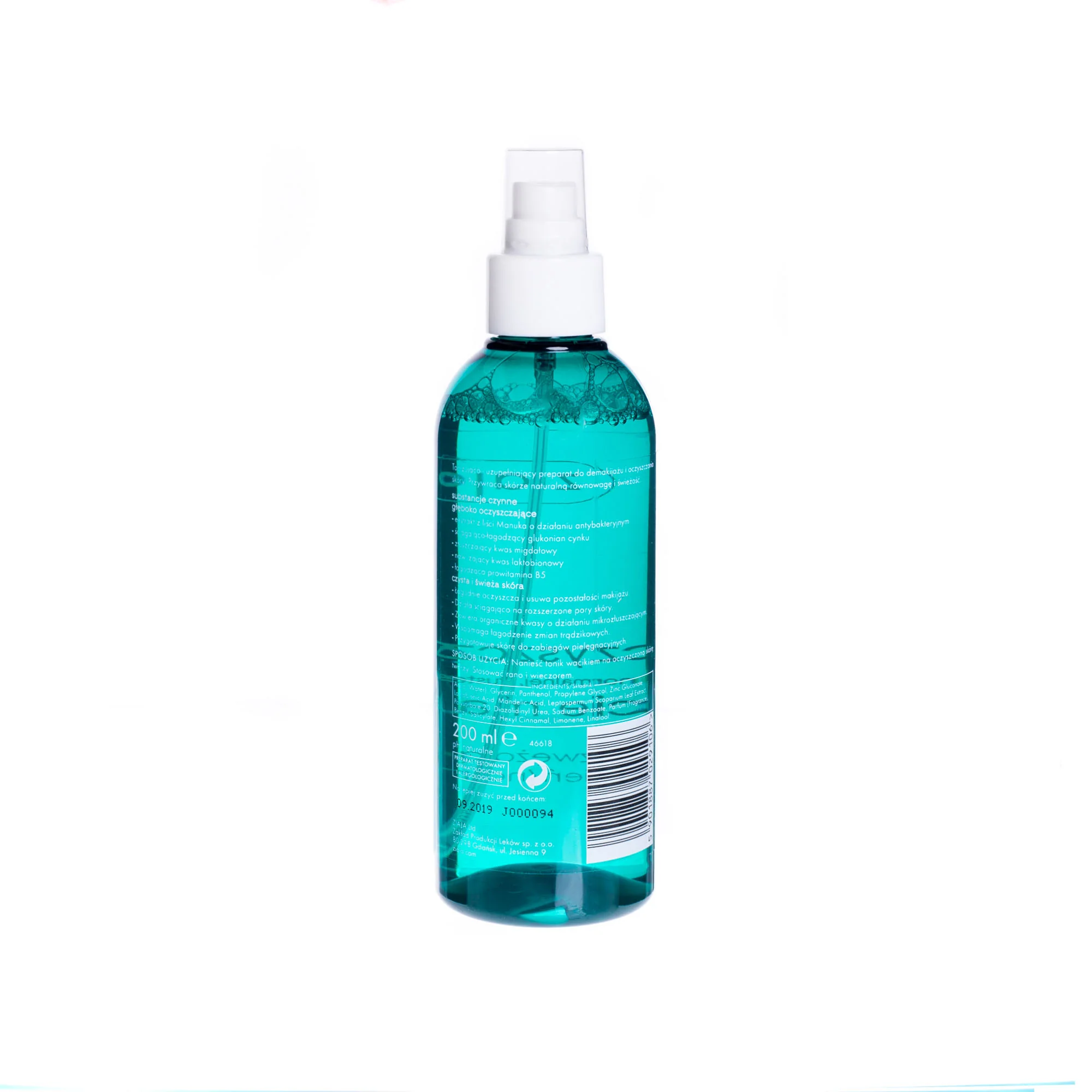 Ziaja Liście Manuka Oczyszczenie tonik zwężający pory, 200 ml