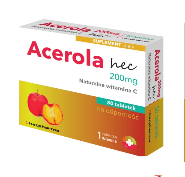 Acerola 200mg Hec, suplement diety, 50 tabletek