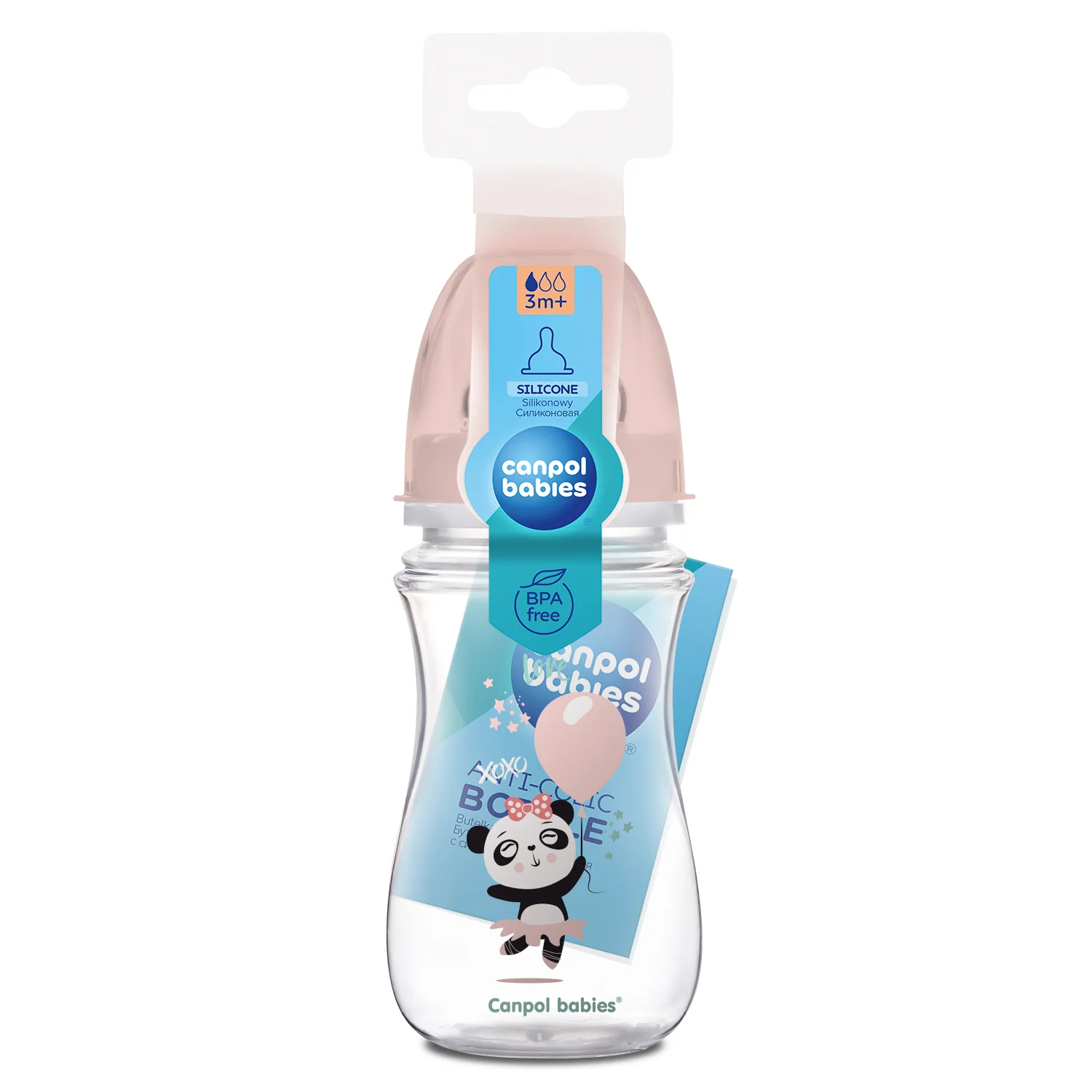 Canpol Babies butelka szerokootworowa antykolkowa, 3-6 miesiąca, 240 ml