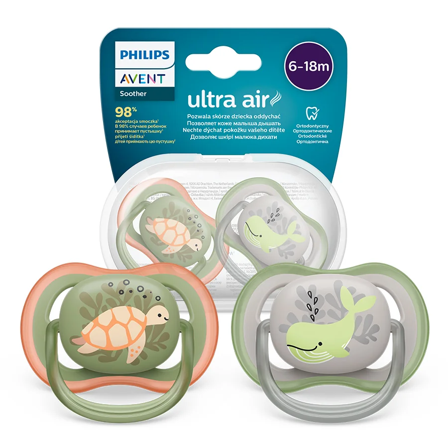 Philips Avent Ultra Air oddychający smoczek ortodontyczny 6-18m, SCF085/60, 2szt.