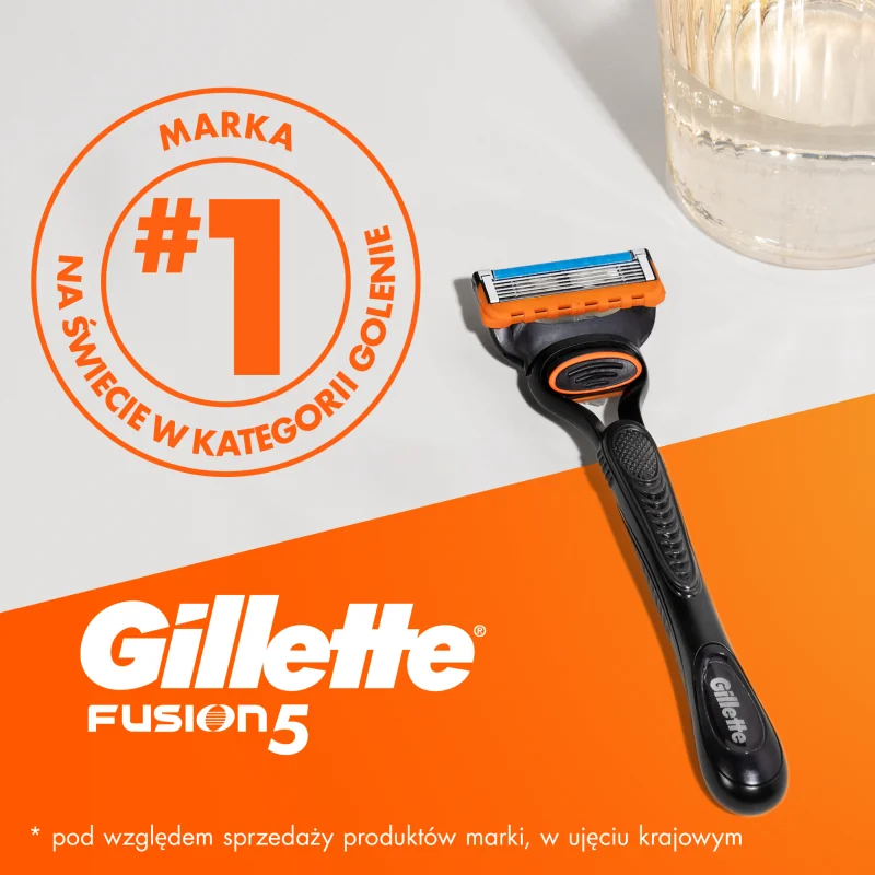 Gillette Fusion5 maszynka do golenia z 2 wymiennymi ostrzami dla mężczyzn, 1 szt.