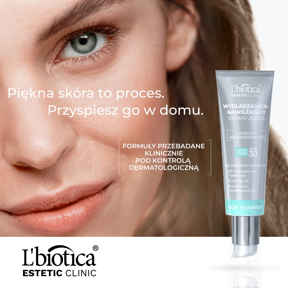 L'biotica Estetic Clinic ACID Treatment wygładzająco-nawilżający dermo-zabieg krem na dzień SPF 30, 35 ml