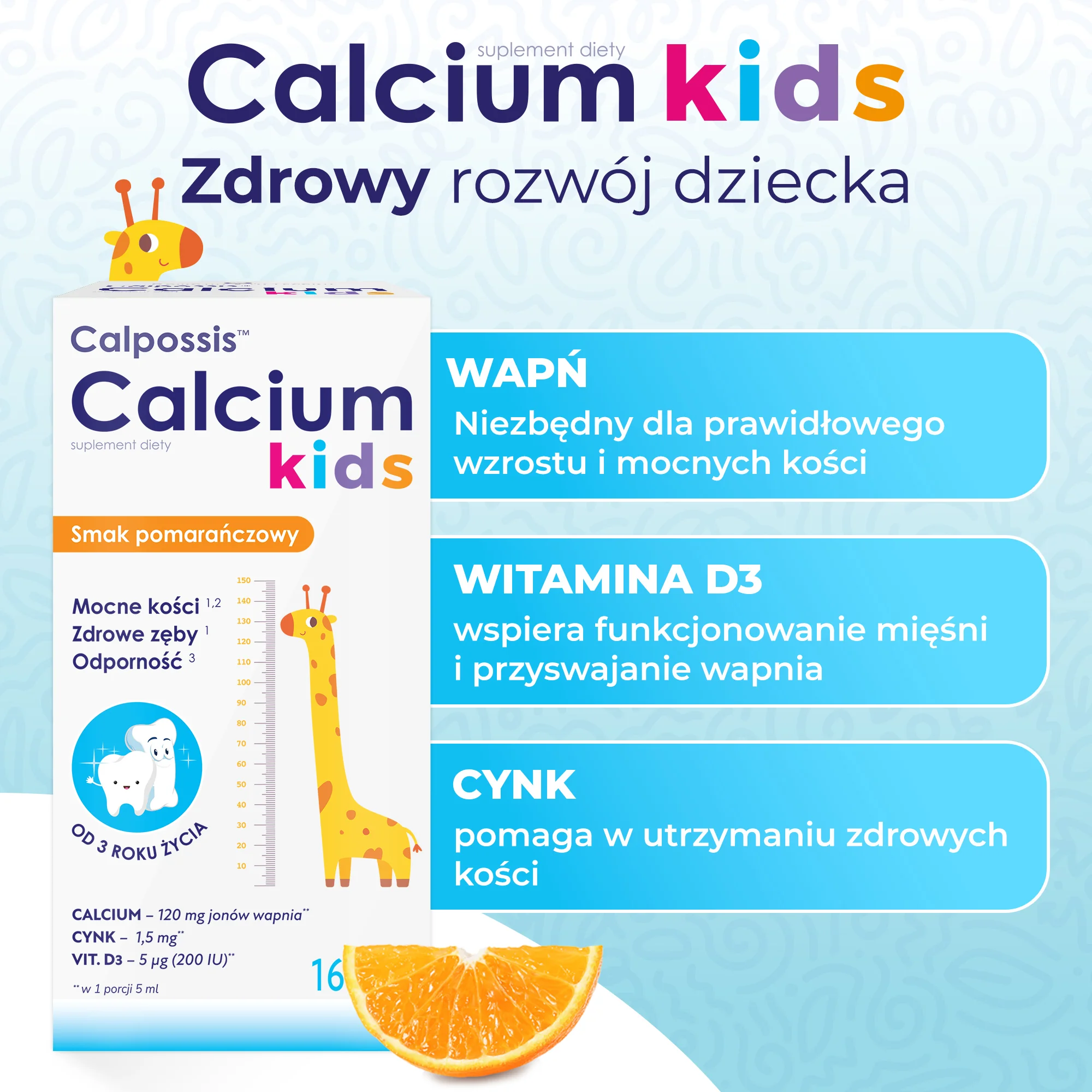 Domowa Apteczka Calpossis Calcium Kids płyn, 165 ml