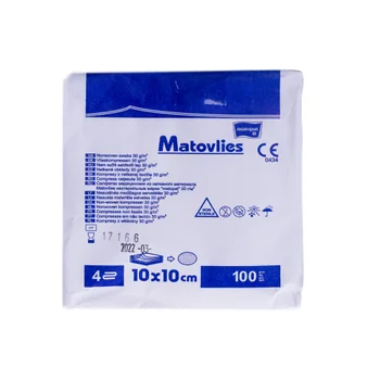 Matovlies kompresy z włókniny niejałowe 30 g/m2, 10 x 10 cm, 100 szt.