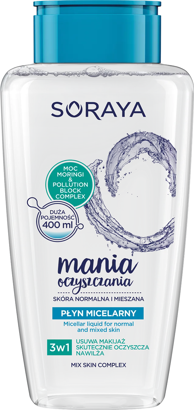 Soraya Mania Oczyszczania Płyn micelarny 3w1 do cery normalnej i mieszanej, 400 ml