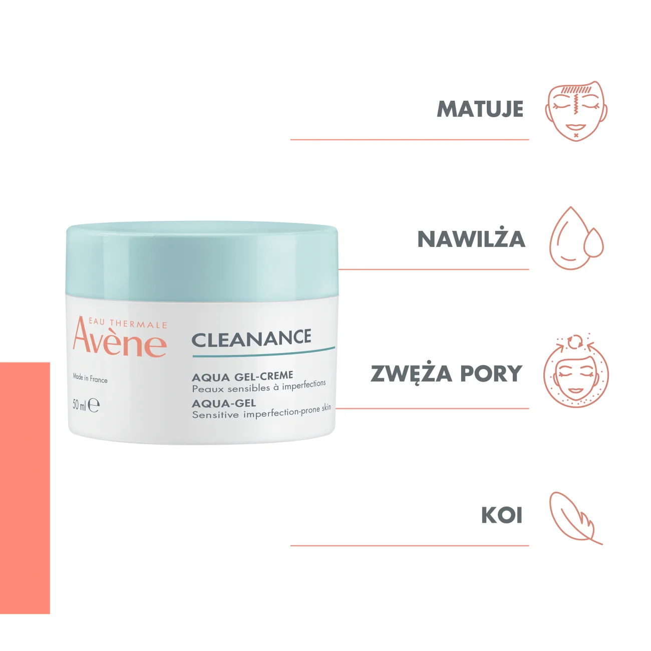 Avène Cleanance Aqua-Gel Matifiant żel matujący, 50 ml