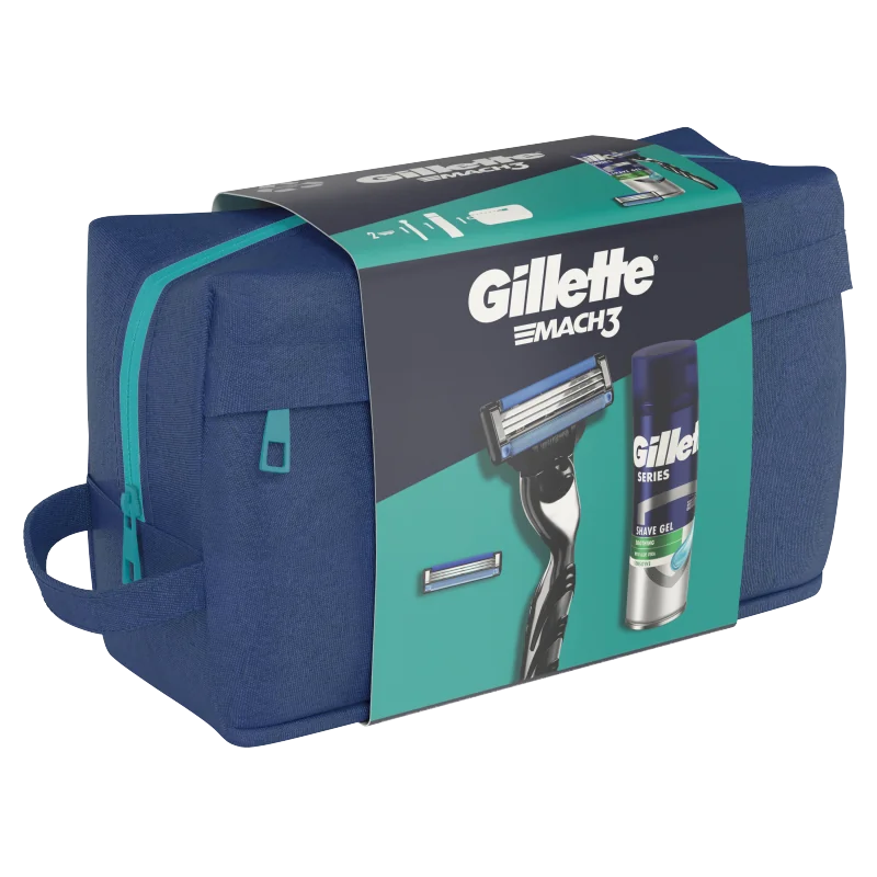Gillette Zestaw podarunkowy: maszynka Mach3 + 1 ostrze + żel Series 200 ml + kosmetyczka