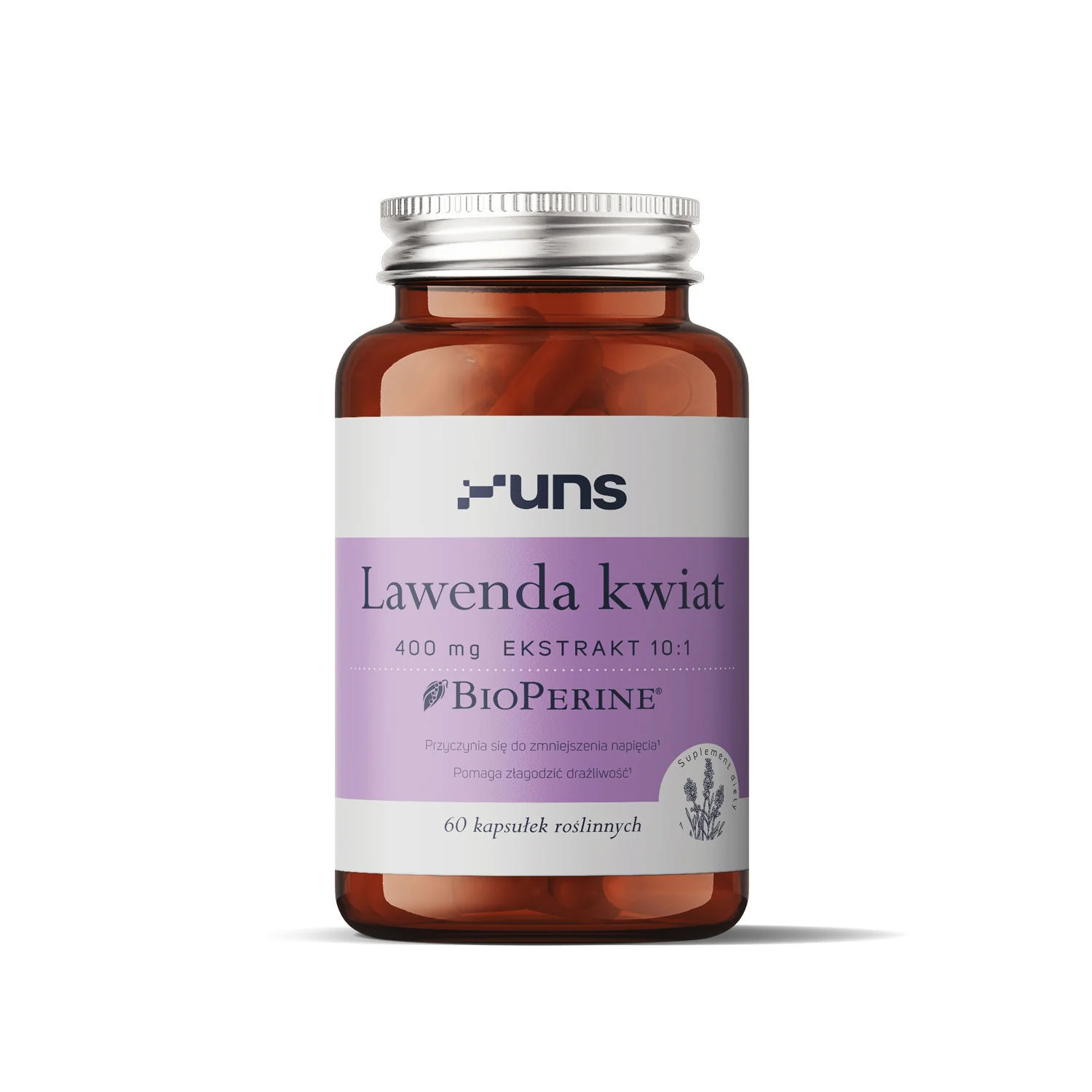 UNS Lawenda kwiat + BioPerine® 60 kapsułek wege
