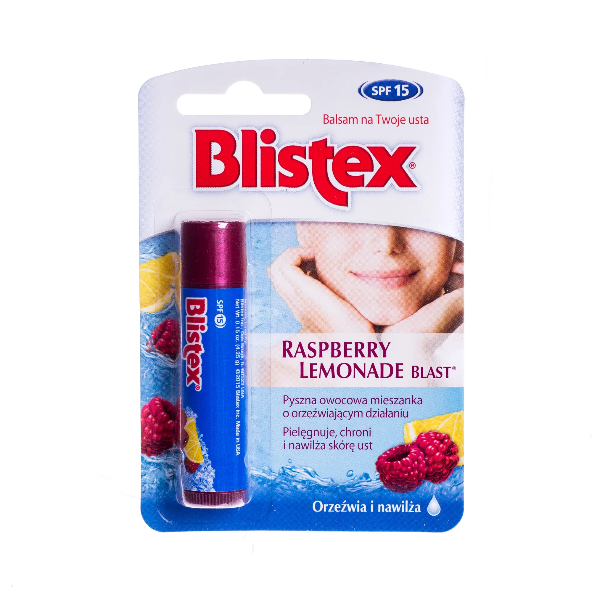 Blistex Raspberry Lemonade, owocowy balsam do ust w sztyfcie, 4,25 g 