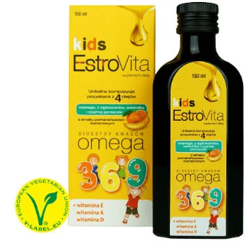 EstroVita Kids Omega 3-6-9 płyn o smaku pomarańczowo-bananowym EstroVita Kids Omega 3-6-9 płyn o smaku pomarańczowo-bananowym