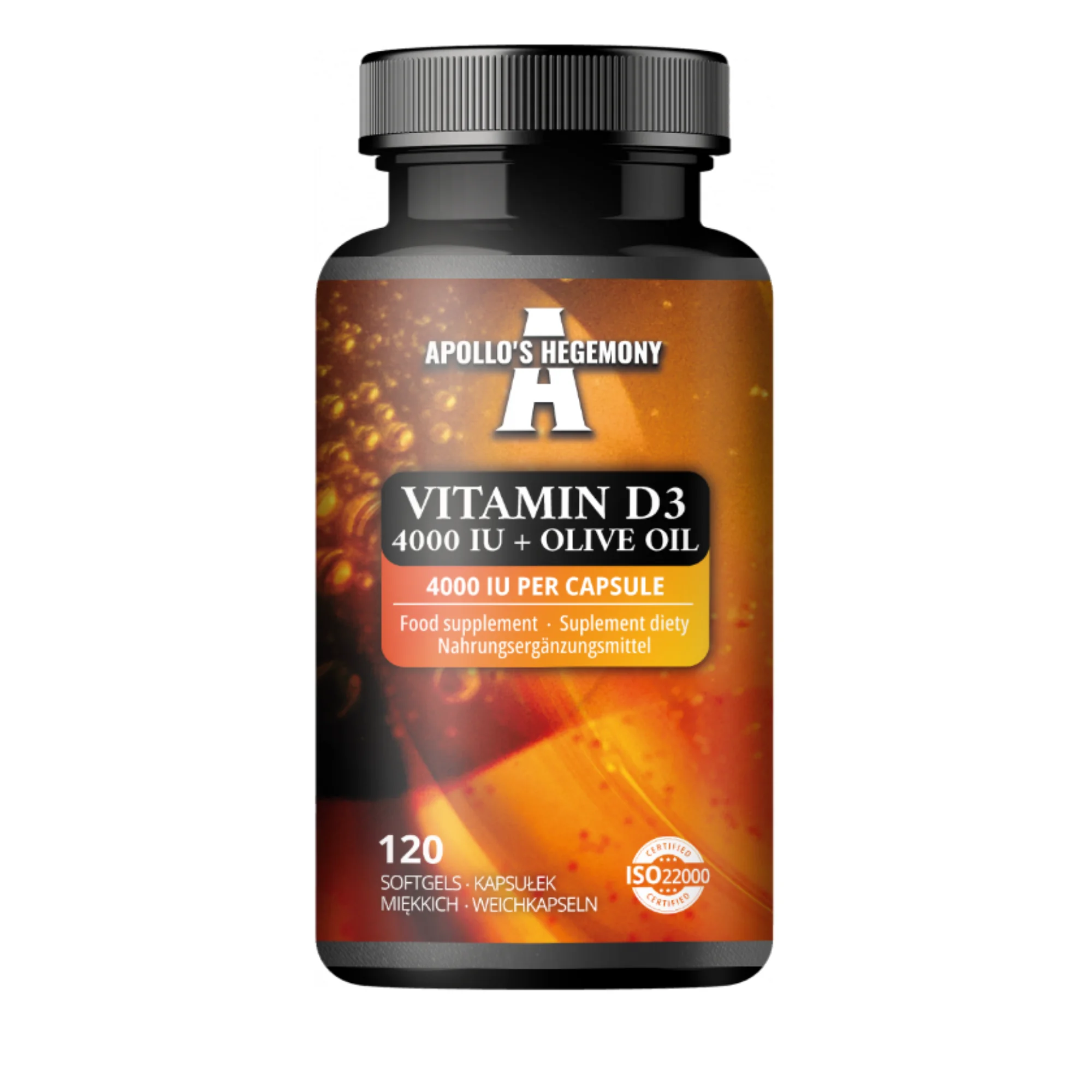 Apollo's Hegemony Vitamin D3 4000IU + Olive Oil 120 kapsułek