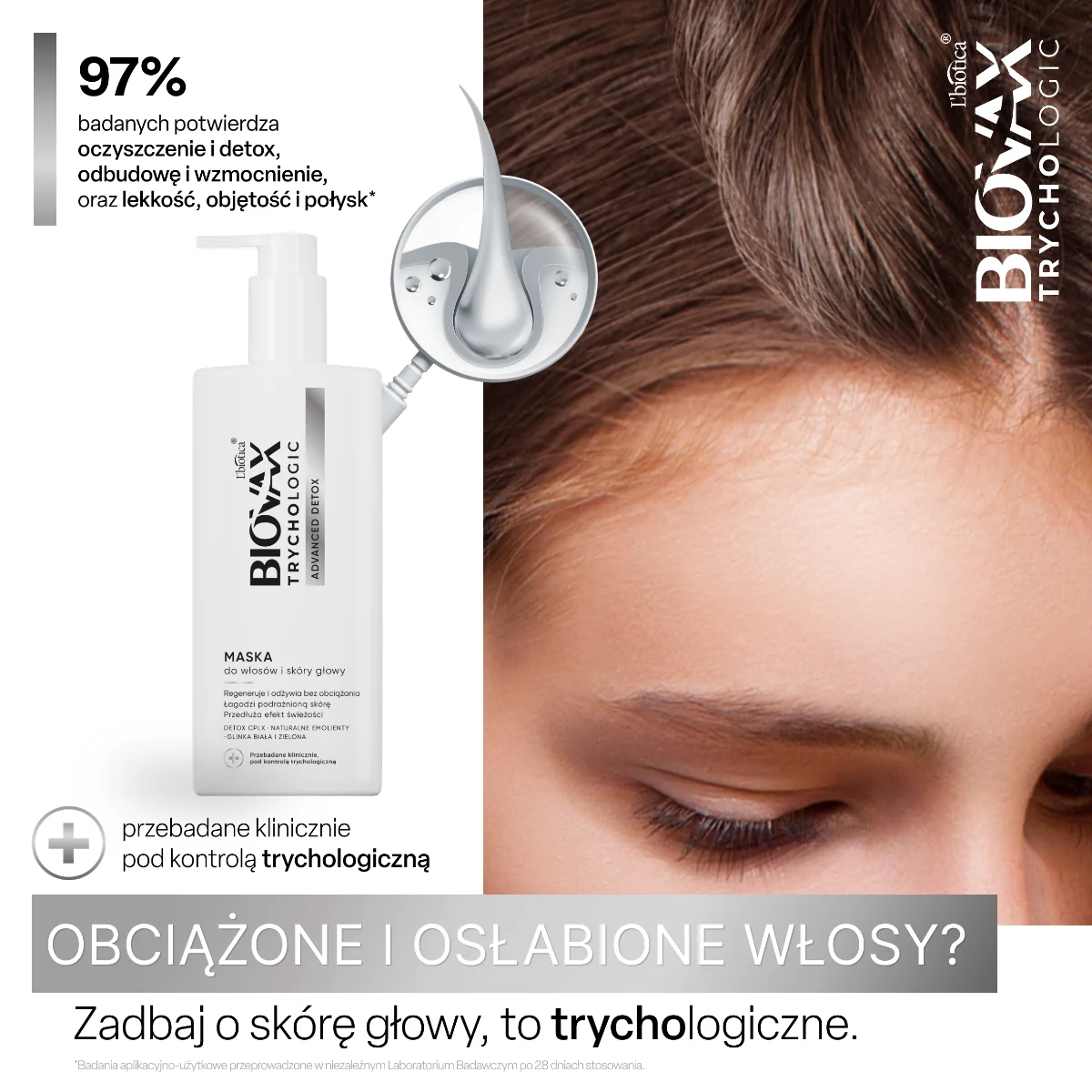 Biovax Trychologic Advanced Detox maska do włosów i skóry głowy, 200 ml