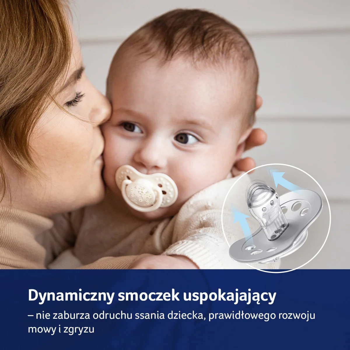LOVI Smoczek silikonowy dynamiczny 6-18m Blossom Ivory 2 sztuki