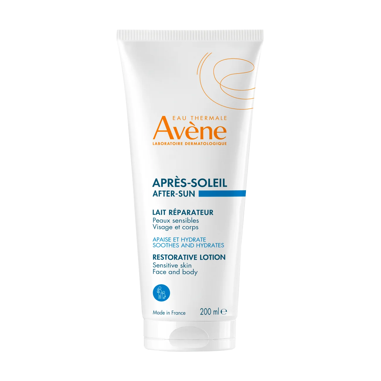 Avène Eau Thermale Regenerujący balsam po opalaniu z wodą termalną Avène, 200 ml regenerujący balsam po opalaniu do twarzy i ciała, 200 ml