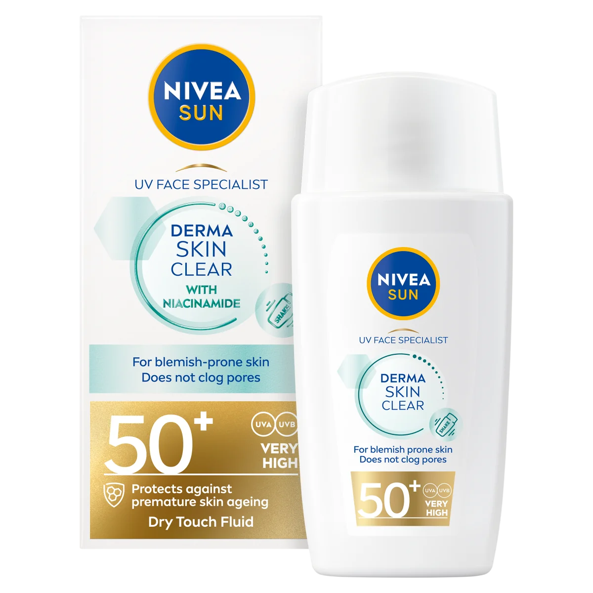 Nivea Sun Derma Skin Clear lekki krem do twarzy do opalania SPF 50+, 40 ml