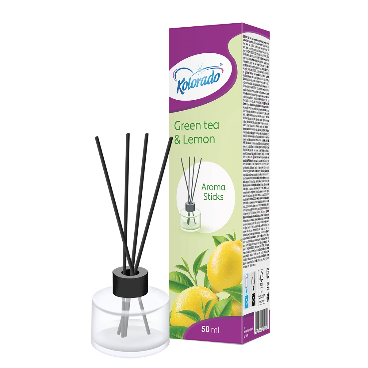 Kolorado Aroma Sticks patyczki zapachowe Zielona herbata i Cytryna, 50 ml