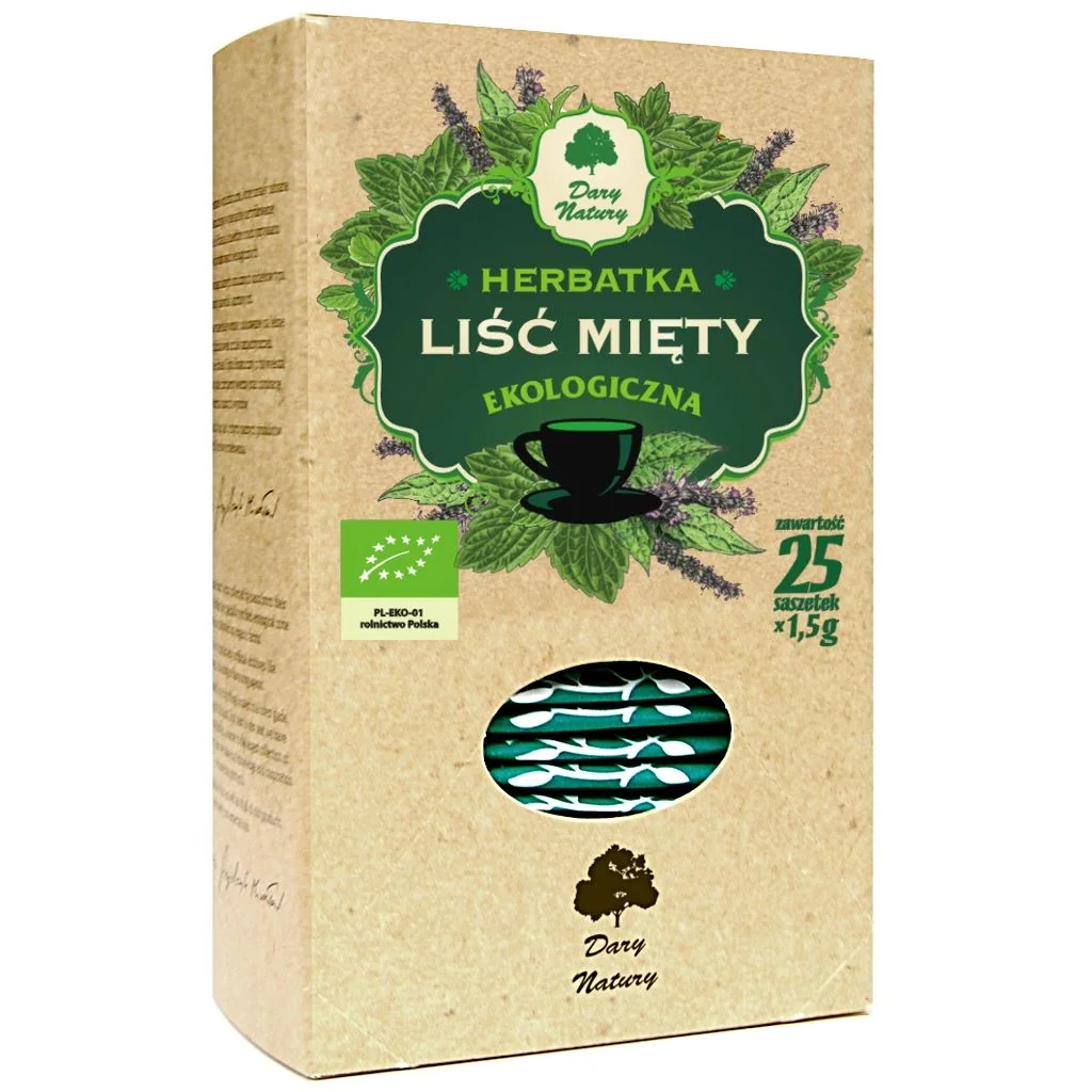 Dary Natury Liść Mięty herbatka ekologiczna, 25 x 1,5 g