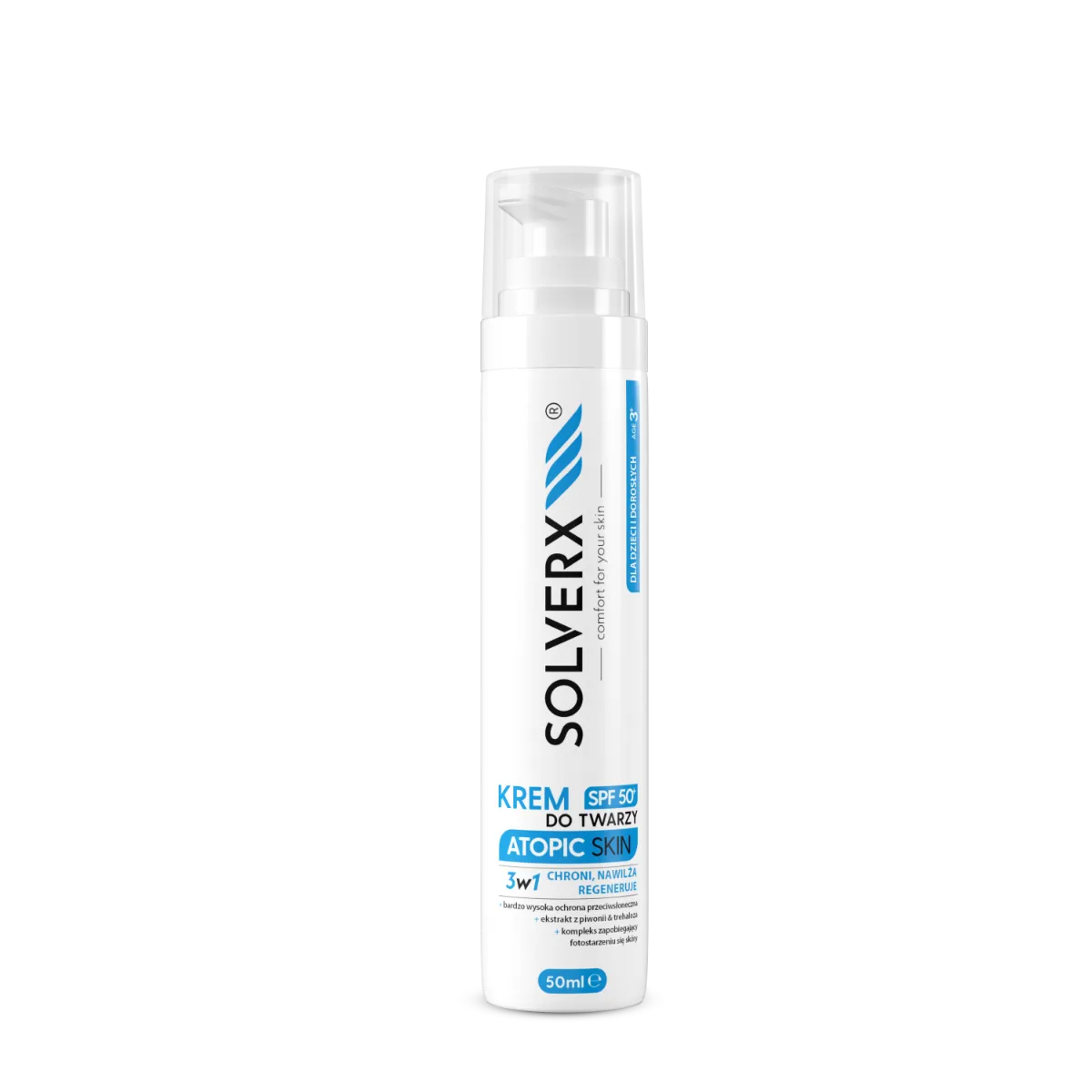 Solverx Atopic Skin krem SPF 50+ do twarzy do skóry atopowej, 50 ml