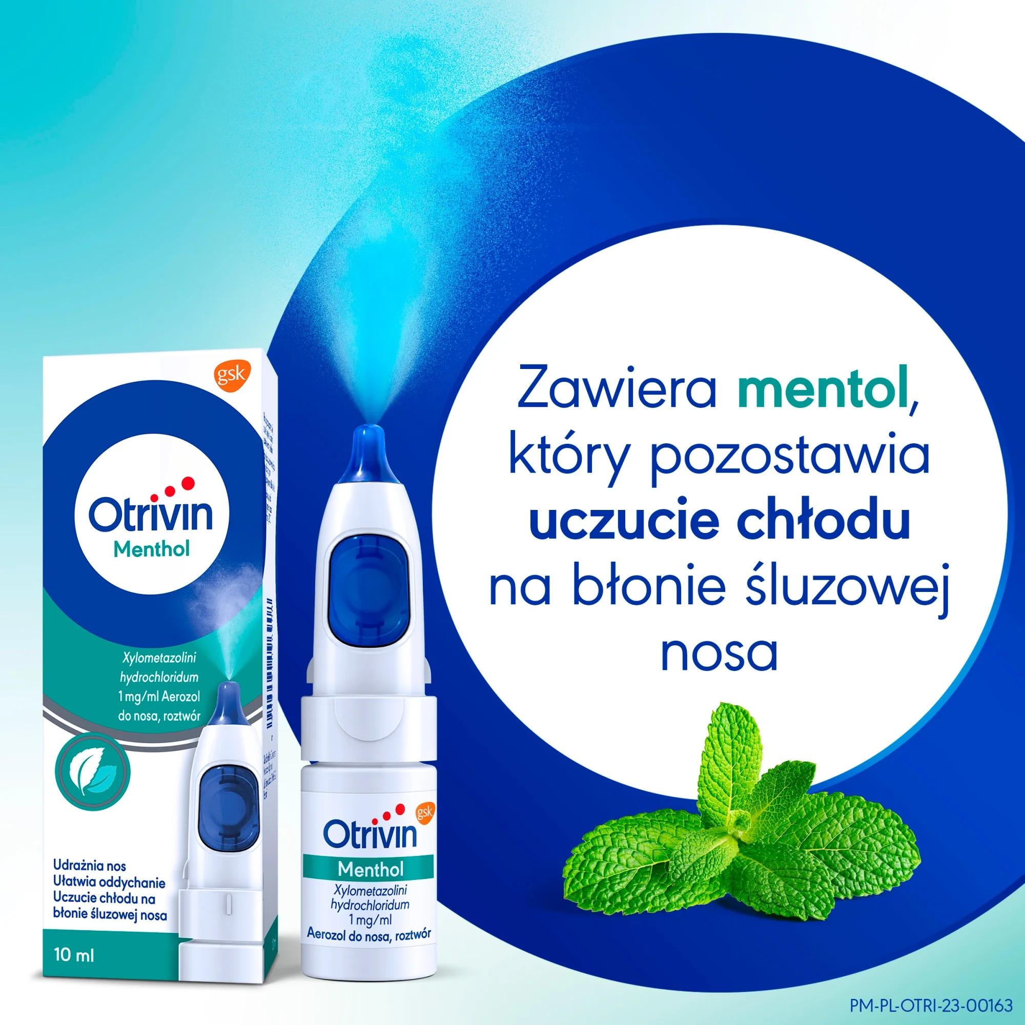 Otrivin Menthol 1 mg/ml, aerozol do nosa, 10 ml