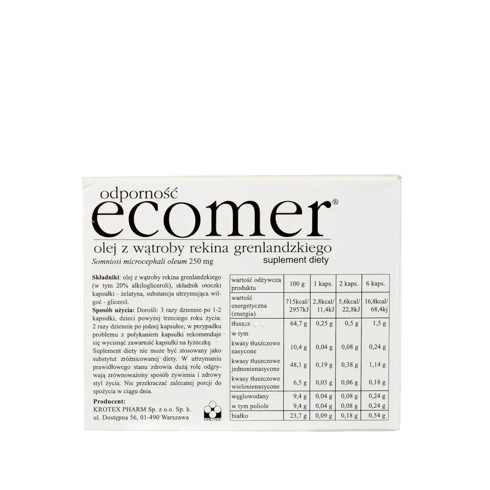 Ecomer Odporność - olej z wątroby rekina grenlandzkiego, 120 kapsułek 