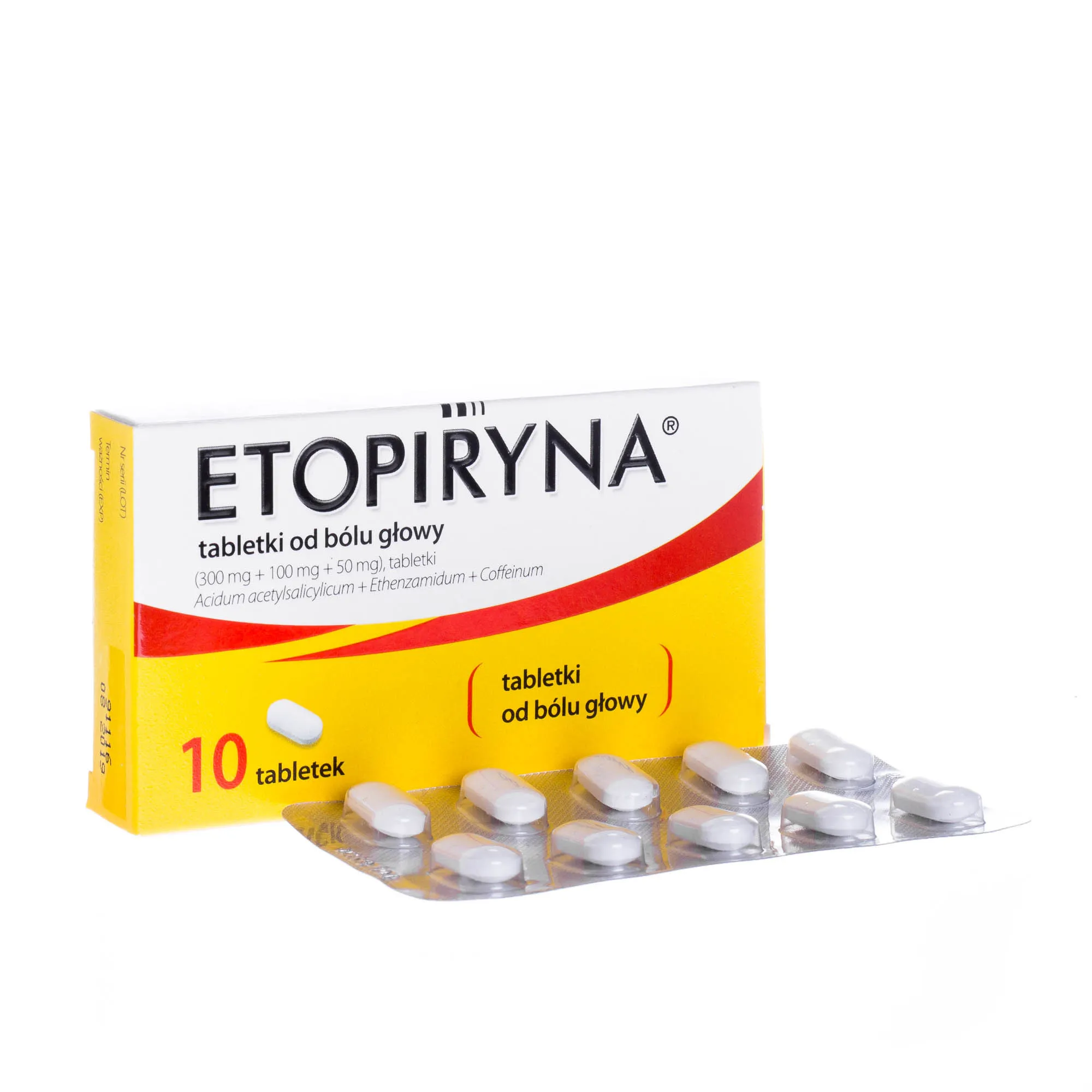 Etopiryna(300 mg+ 100 mg+ 50 mg) - 10 tabletek na ból głowy 