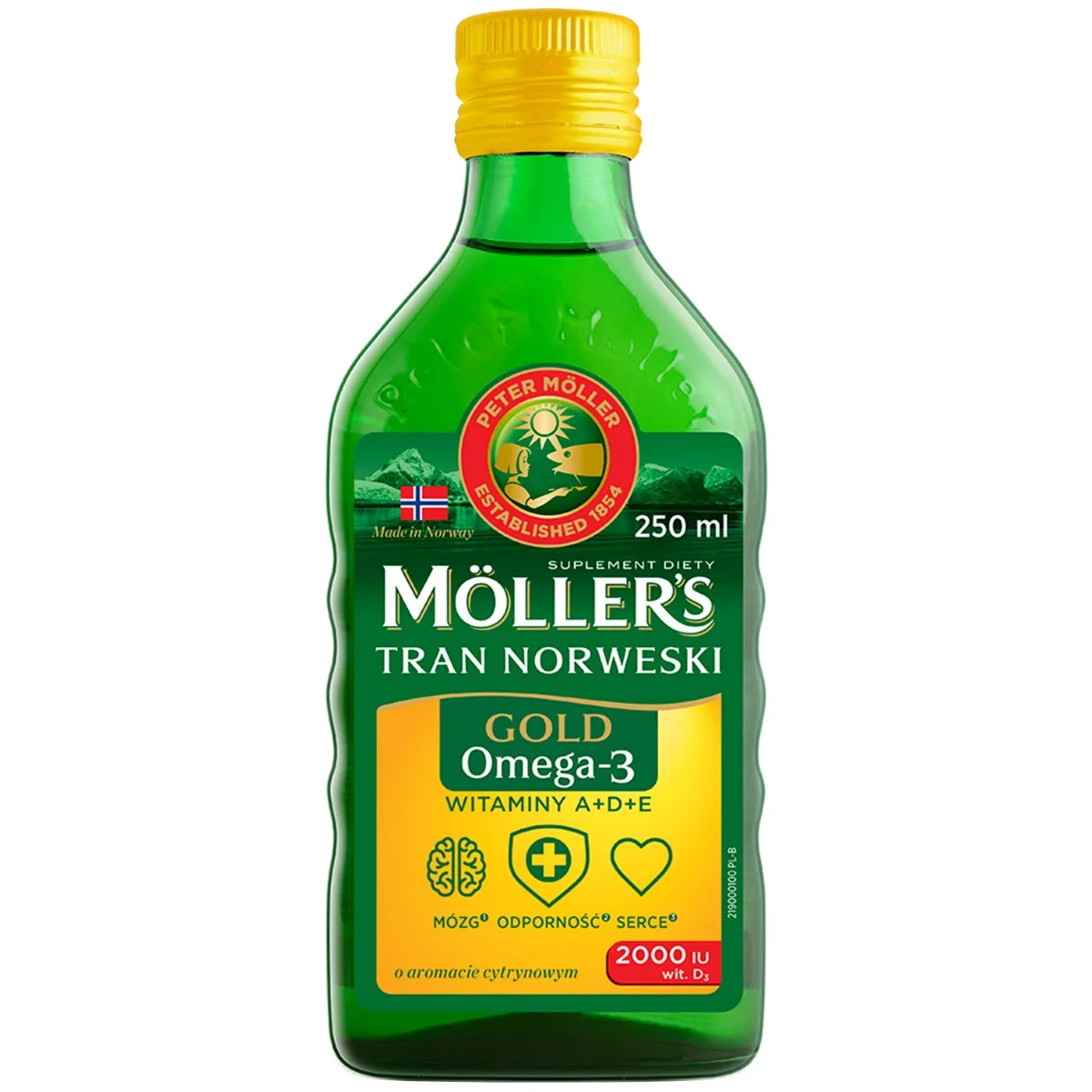 Moller's Gold Tran Norweski, suplement diety, smak cytrynowy, 250 ml