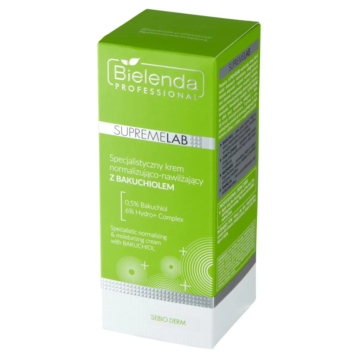 Bielenda Professional SupremeLab, specjalistyczny krem normalizująco-nawilżający z Bakuchiolem, 50 ml 