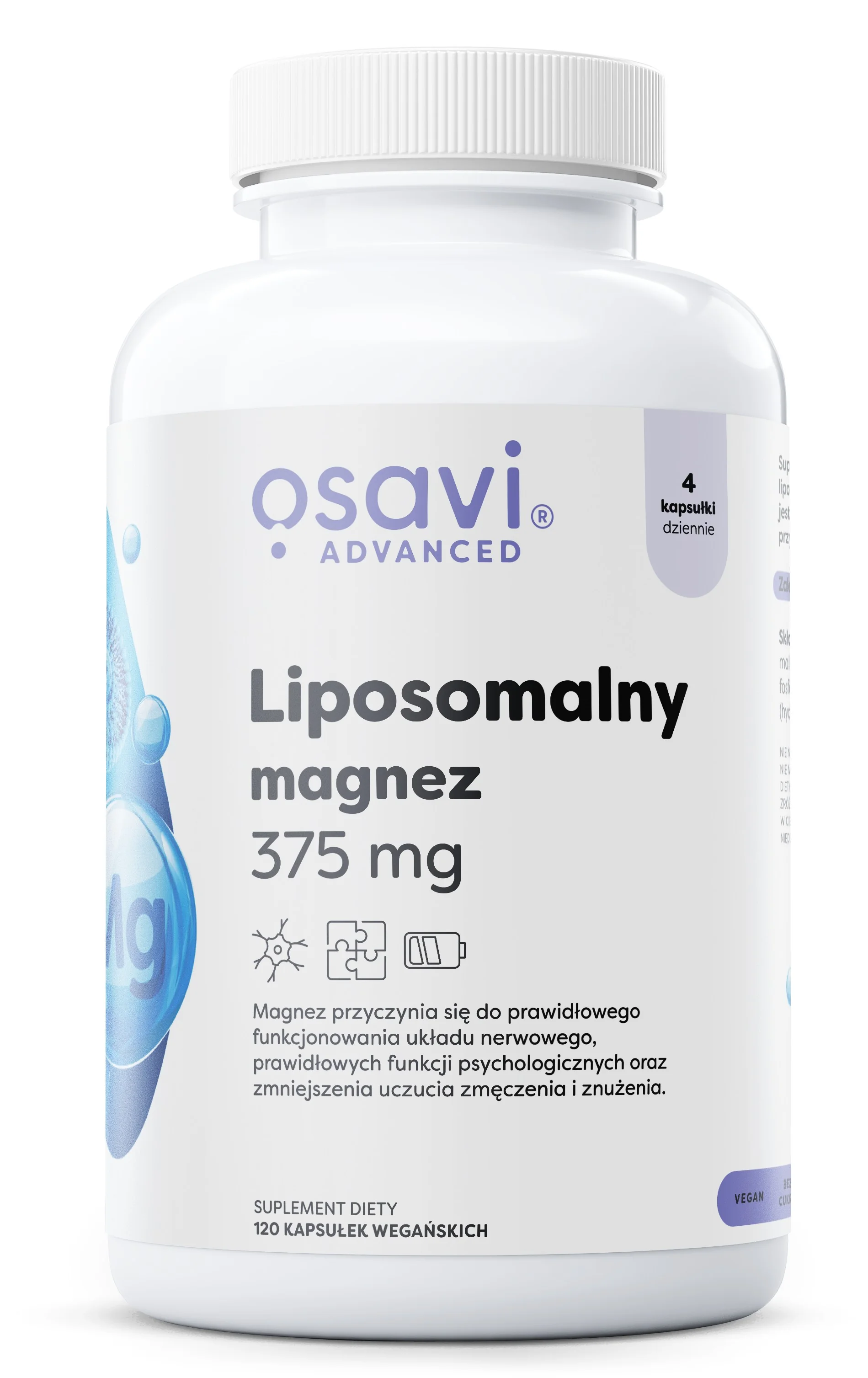 Osavi Liposomalny Magnez 375 mg 120 kapsułek wegańskich
