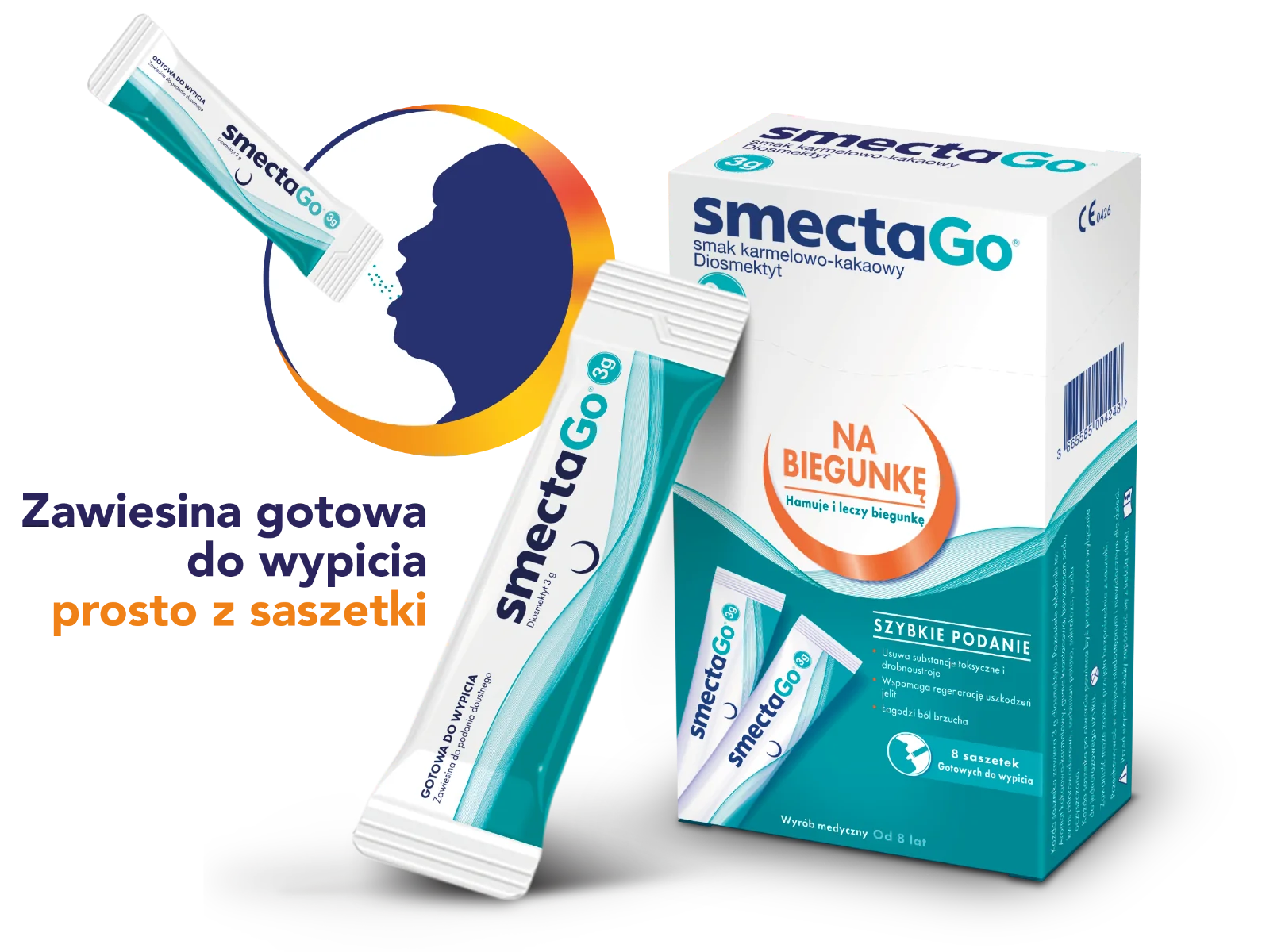 SmectaGO zawiesina doustna, 8 saszetek