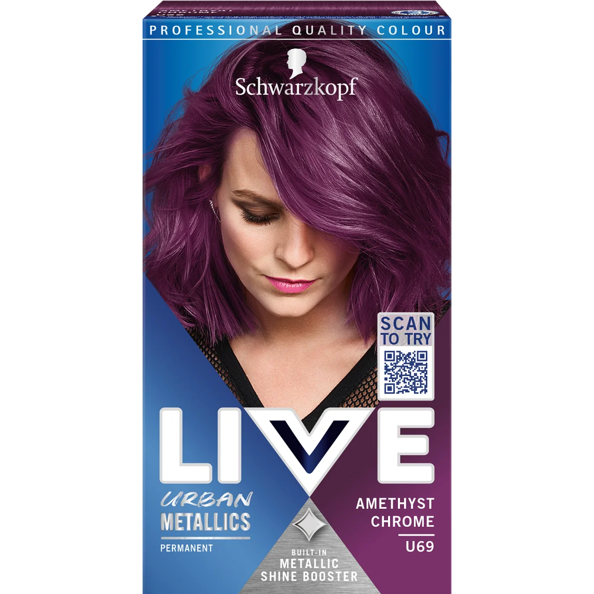 Schwarzkopf Live Urban Metallics farba do włosów U69 Amethyst Chrome, 1 szt.