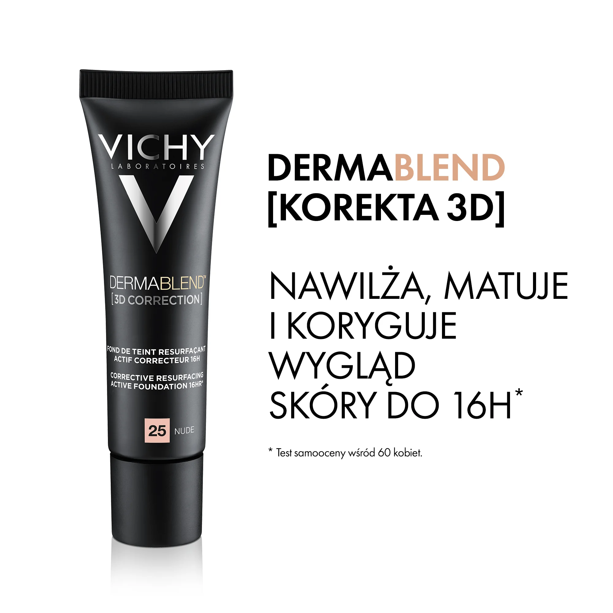 Vichy Dermablend 3D Correction podkład wyrównujący powierzchnię skóry, Nude, 30 ml