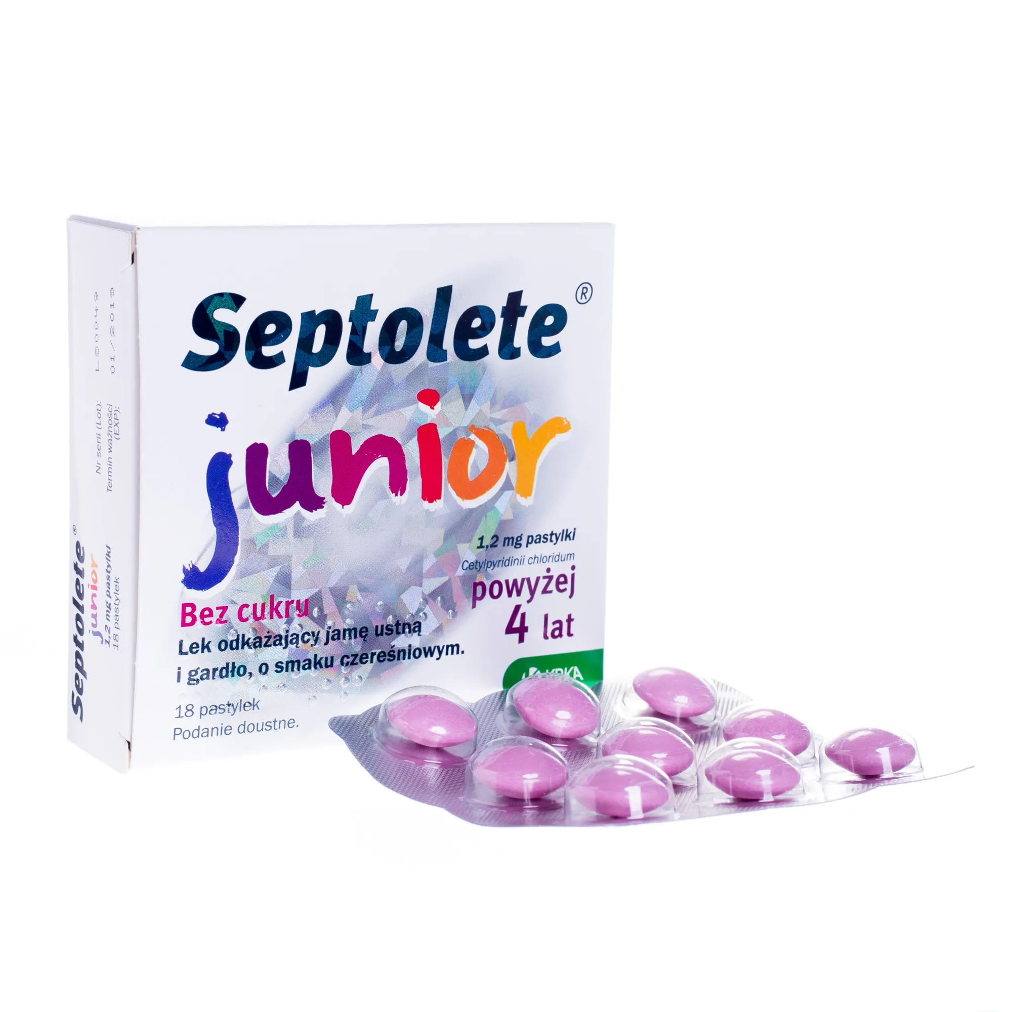 Septolete junior, 1,2 mg, 18 pastylek 