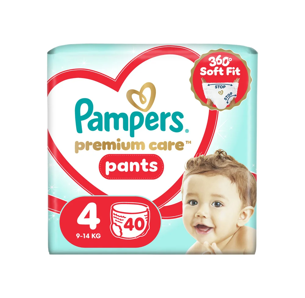 Pampers Premium Care Pants 4 pieluchomajtki, rozmiar 4, 9-15 kg, 40 sztuk