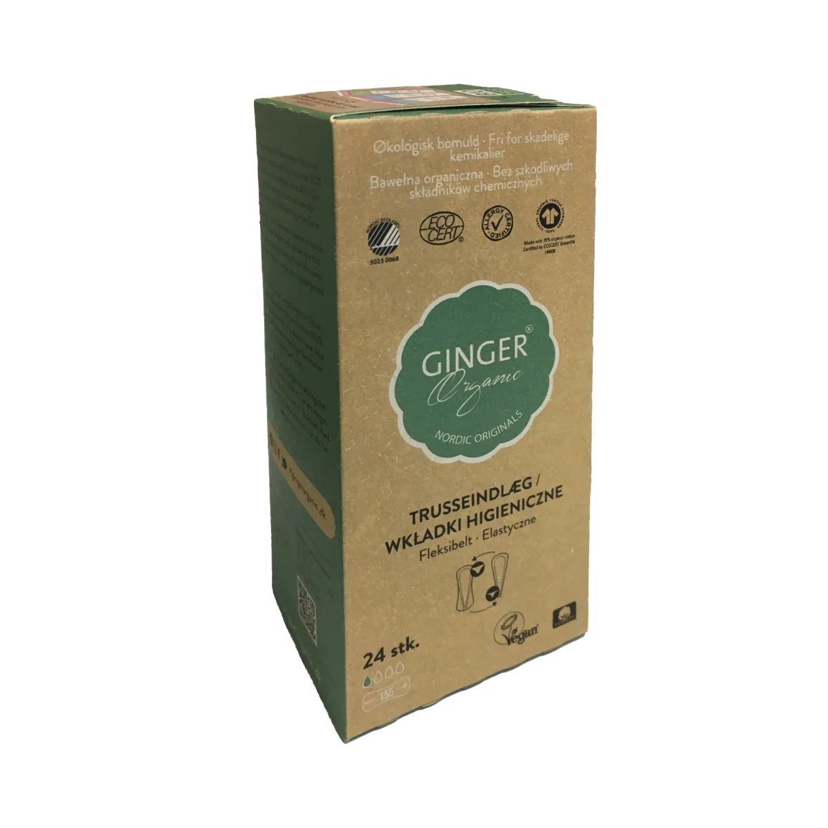 Ginger Organic wkładki elastyczne, 24 szt.