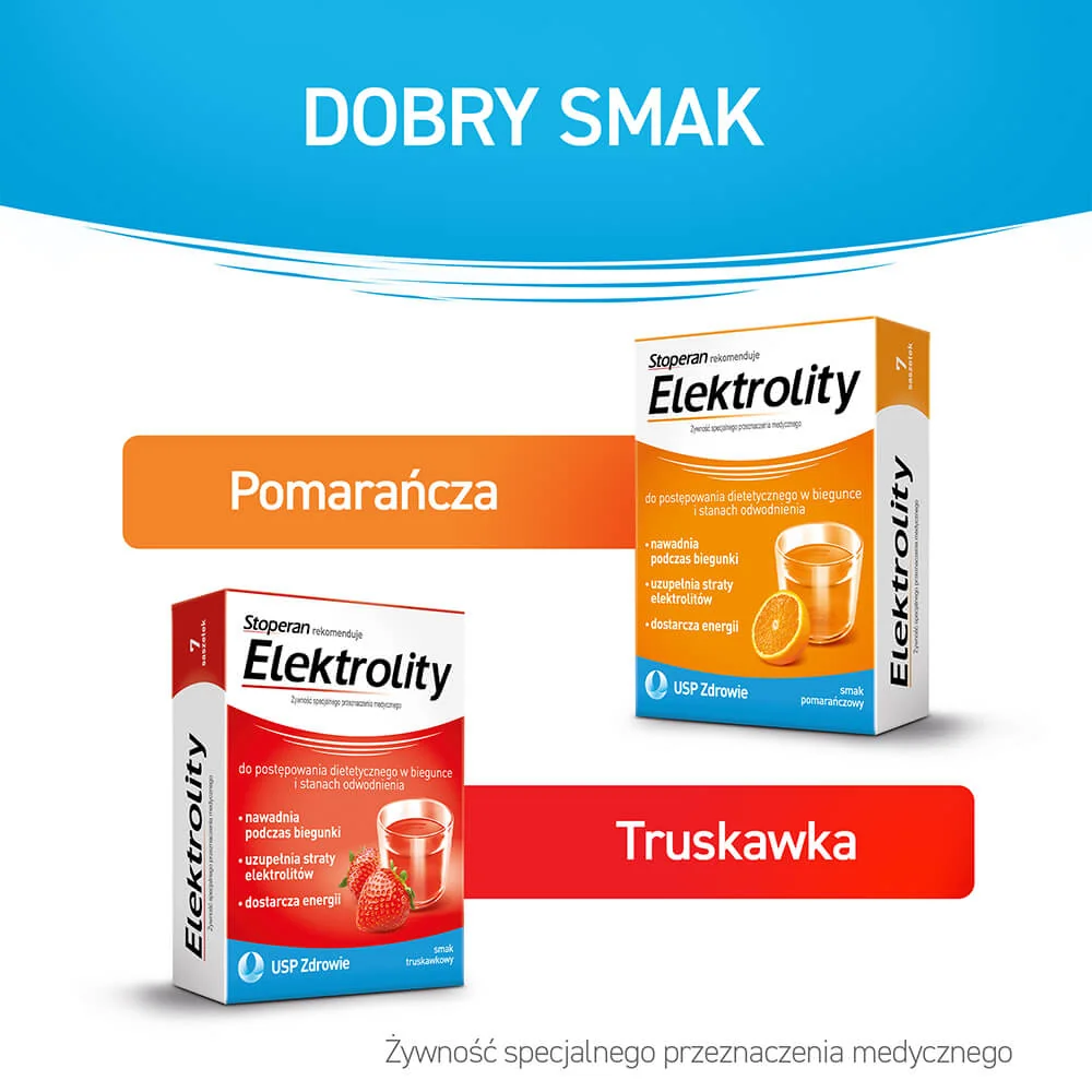 USP Zdrowie Elektrolity 7 saszetek o smaku truskawkowym