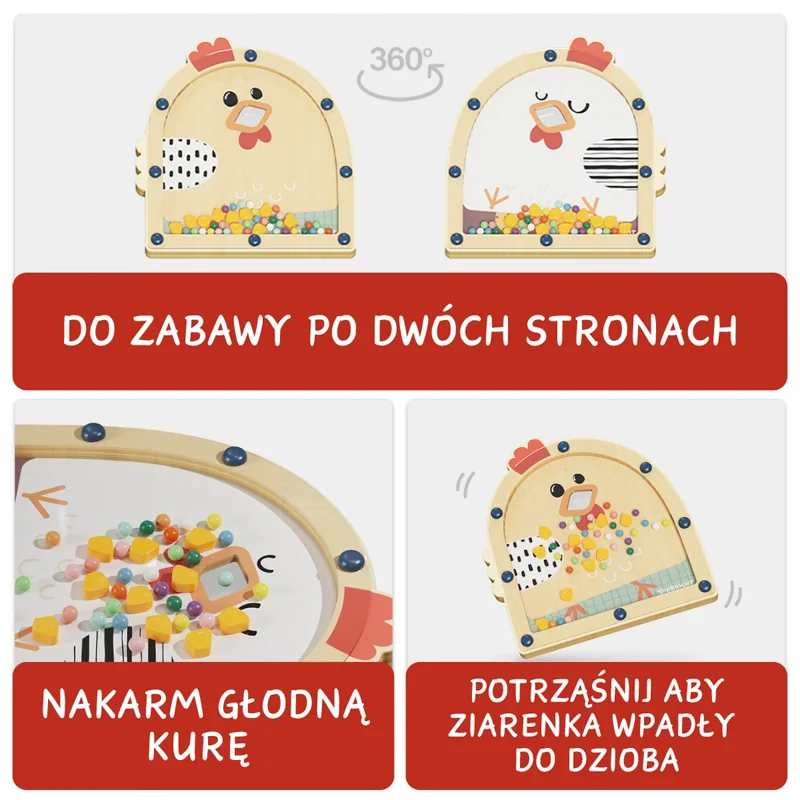 Top Bright Nakarm kurę drewniana gra zręcznościowa 36 m+
