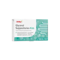 Glycerol Suppositories Kids Dr.Max, czopki glicerynowe 1g dla dzieci, 12 sztuk